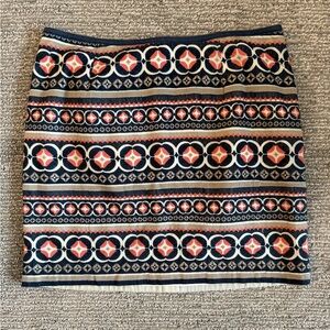 Fossil Evan Skirt Size 12 Neutral Multi Geometric Print Mini Lined NWT $128